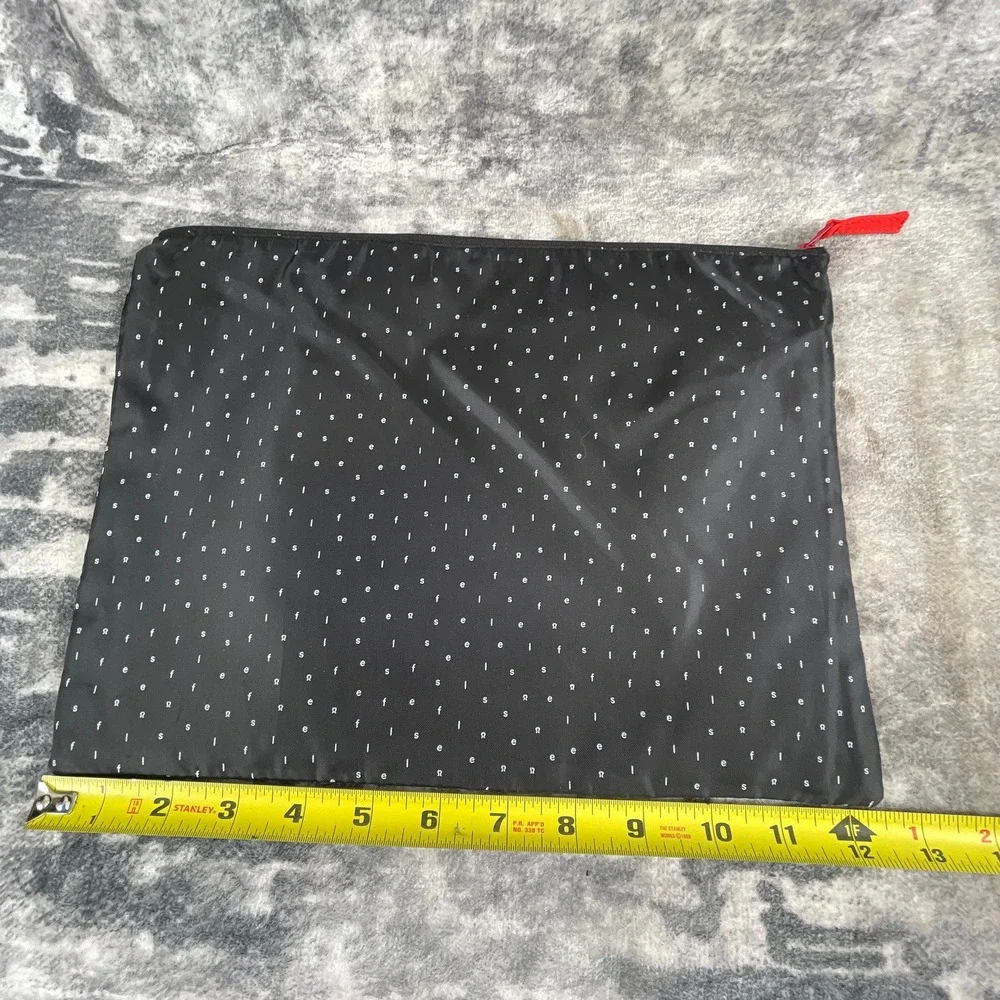 Lululemon Self Care Pouch Black Nylon Red Interior Travel Organizer Pouch NWOT